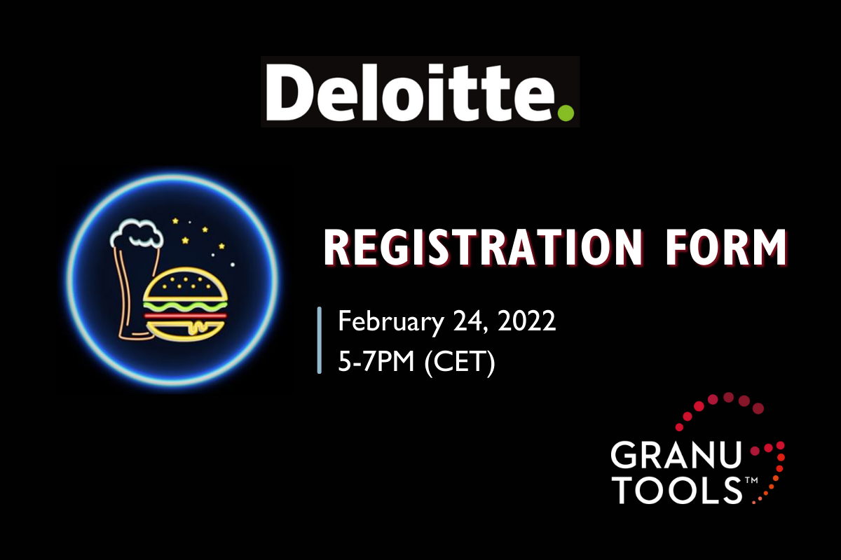 granutools banner registration form to attend Beers & Burgers for fast-growing companies by Deloitte